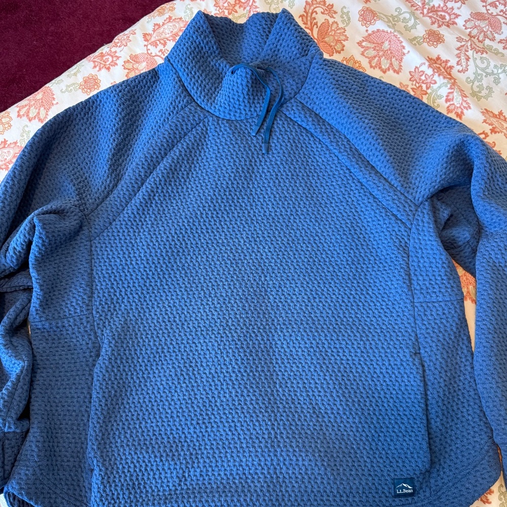 LL Bean Ridgeknit Crossknit Pullover